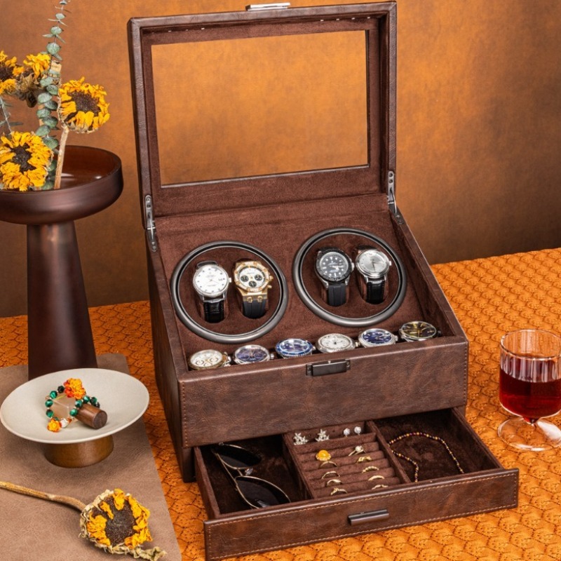 Luxury Watch Winder Box - Avvolgitore Automatico Silenzioso per Orologi Meccanici