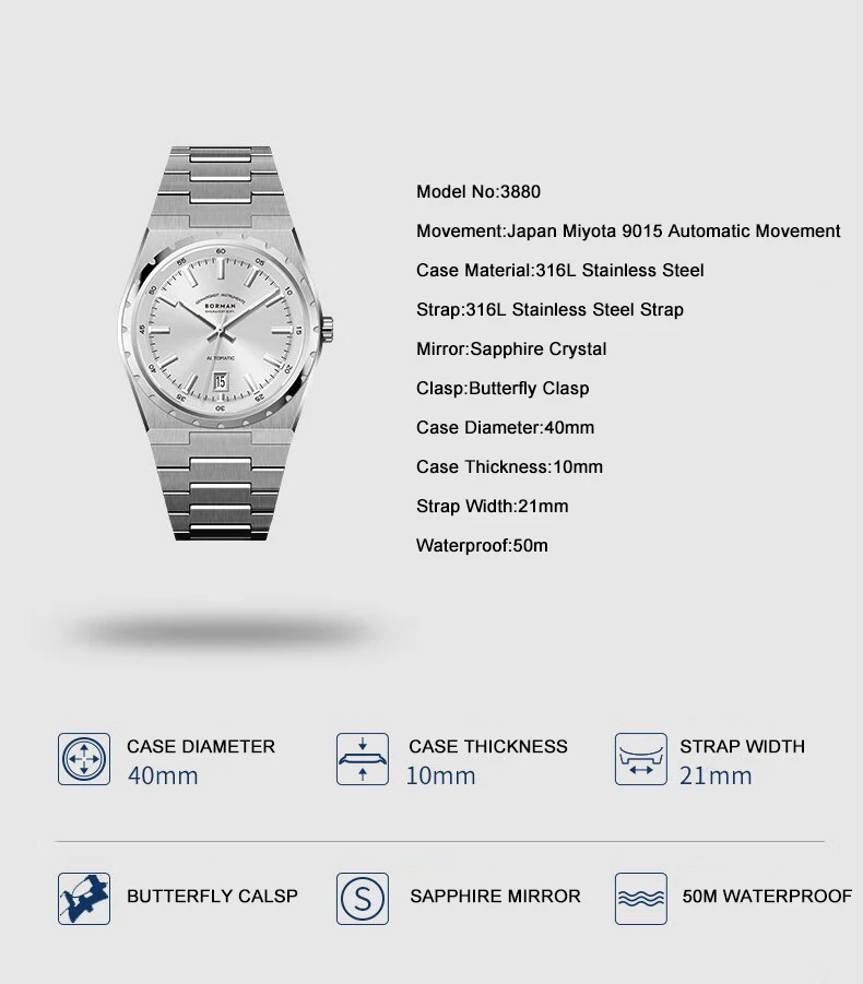 BORMAN Mens Orologi Automatici - Minute Repeater Watch recensione e prezzo